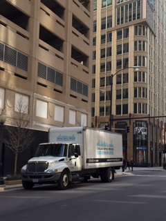 Chicago-Office-Movers-Truck-Downtown-Chicago