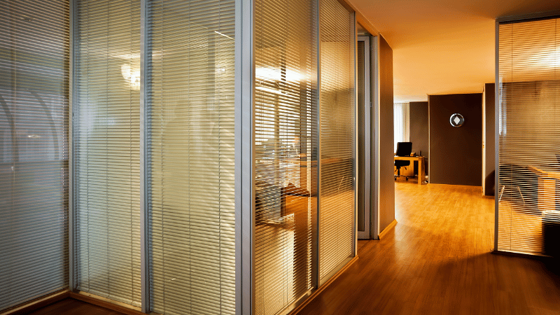 Office cubicals with glass partition