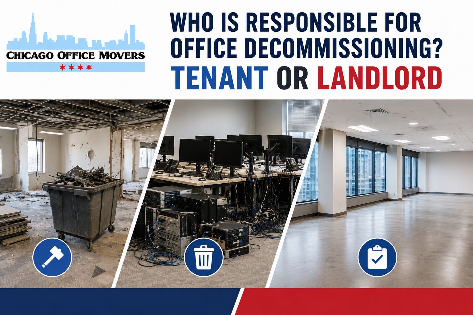 Office decommissioning tenant or landlord
